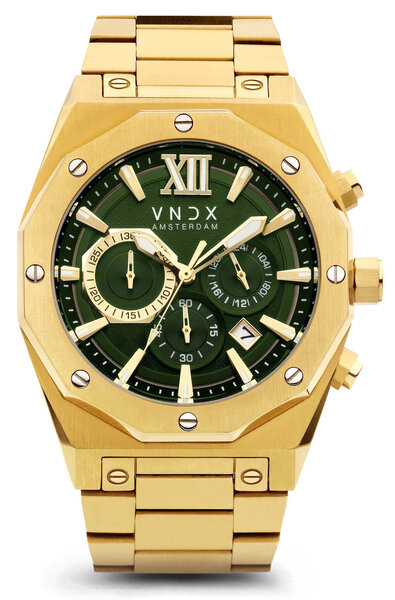 VNDX Amsterdam VNDX Wise Man Steel Gold Green MD11885-17 watch