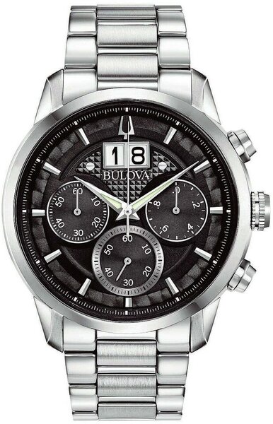 Bulova Bulova 96B319 Sutton Herrenuhr - Stahl - Schwarz - 44mm