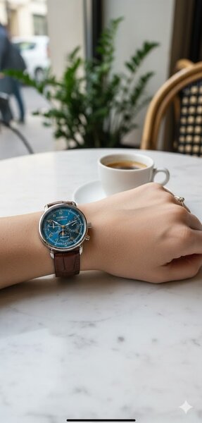 Zeppelin Zeppelin 9637-3 Méditerranée Damenuhr mit Mondphasenanzeige