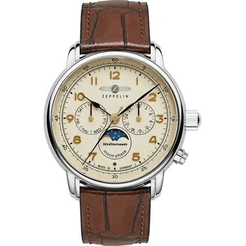 Zeppelin 9636-5 Méditerranée moon phase men's watch