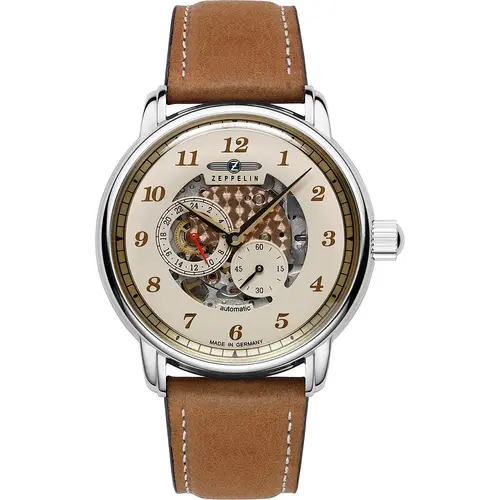 Zeppelin 8658-5 New Captain's Line automatic skeleton watch