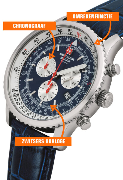 Swiss Alpine Military Swiss Alpine Military 7078.9535 chronograph men's watch 45 mm