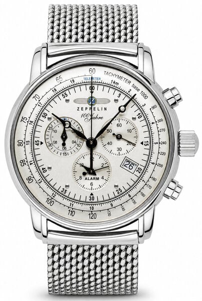 Zeppelin Zeppelin 7680M-1 100 Jahre Zeppelin chronograaf horloge 42 mm