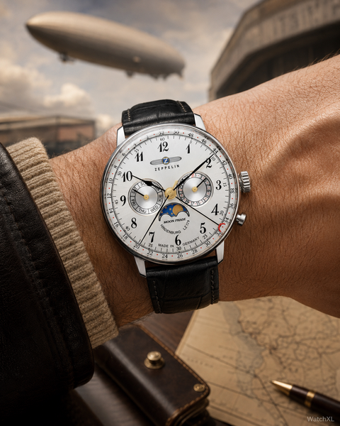 Zeppelin Zeppelin 7036-1 LZ 129 Hindenburg Mondphase horloge 40 mm
