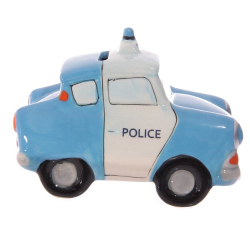 Jaren '60 politieauto blauwe spaarpot