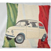 Fiat 500 Italiaanse vlag sierkussen 45x45 cm