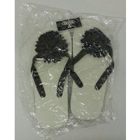 Wit-zwarte flower teenslipper