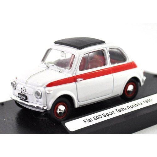 Fiat 500 Sport Tetto Apribile 1959 Wit-Rood 1:43 Fiat 500 Sport Tetto Apribile 1959 Wit-Rood 1:43