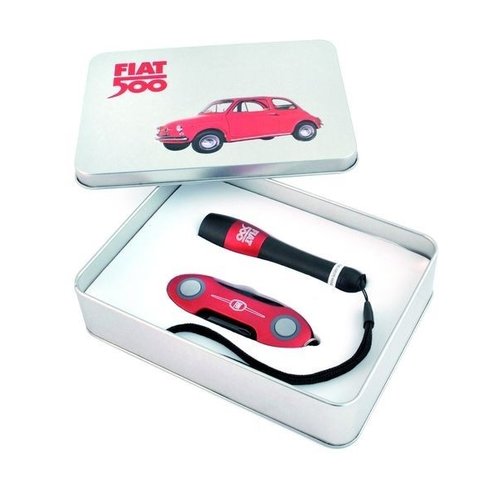 FIAT 500 zaklamp en multitool cadeaubox FIAT 500 zaklamp en multitool cadeaubox