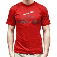Fiat 500 rood heren T-shirt maat M