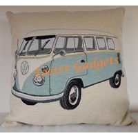 VW T1 Bus hellblau Dekokissen 45x45 cm