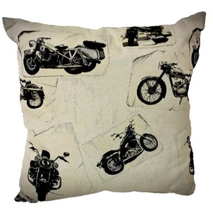 Harley Davidson witte sierkussen 45x45 cm