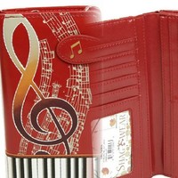 Grote rode damesportemonnee Keyboard Melody
