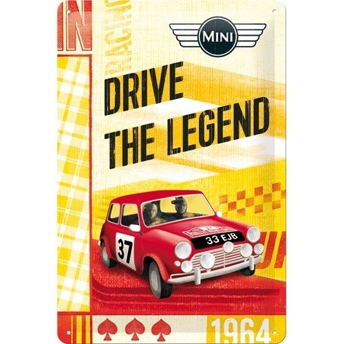 Mini Drive The Legend 3D metalen wandplaat