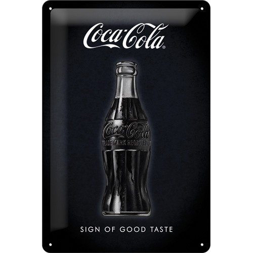 Coca Cola Zwart Vintage Flesje 3D metalen wandplaat