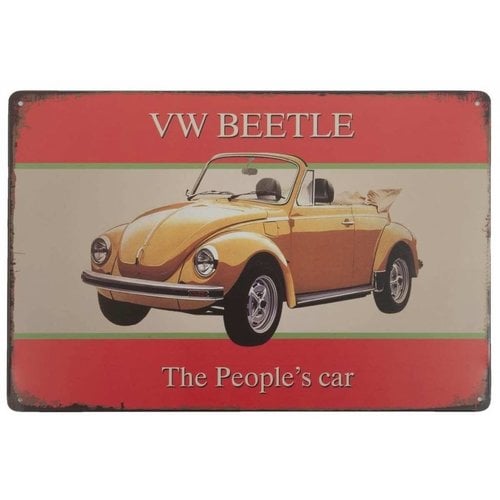 VW Beetle The People's car metalen deur/wandplaat