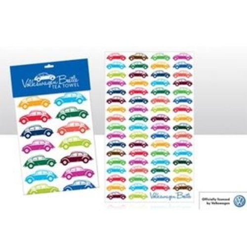 Volkswagen Kever multi-gekleurde theedoek Volkswagen Kever multi-gekleurde theedoek
