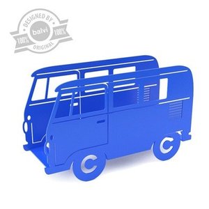 Volkswagen krantenbak blauw metaal Volkswagen krantenbak blauw metaal
