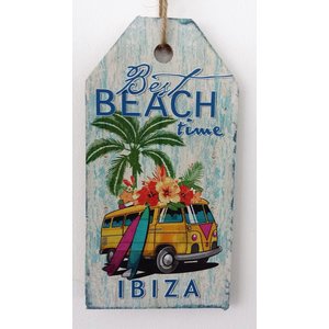 Ibiza Best Beach Time bus houten tekstbord small