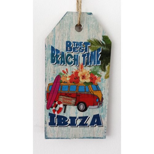 Ibiza The Best Beach Time bus houten tekstbord small