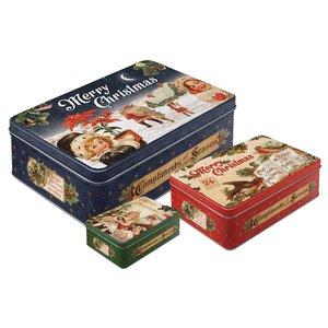 Merry Christmas 3 delig metalen box Set
