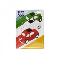 Fiat 500 metalen card Tricolore 15x21 cm