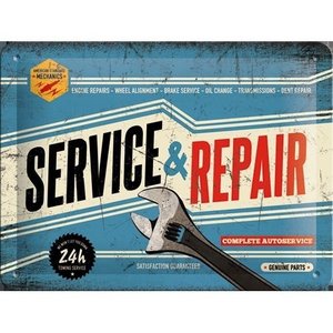 Service & Repair metalen plaat 20x15 cm