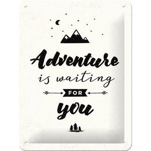 Adventure Is Waiting For You metalen wanddecoratie 15x20 cm
