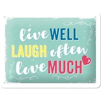 Live Well Laugh Often Love Much metalen wanddecoratie 15x20 cm