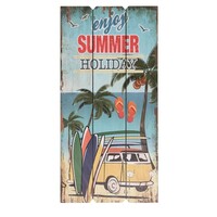 Houten wandbord bus Enjoy Summer Holiday