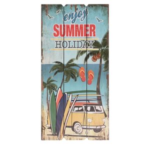 Houten wandbord  bus Enjoy Summer Holiday