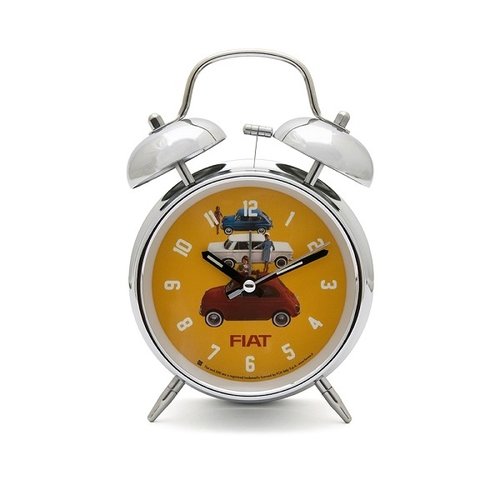 Fiat 500 Retro Alarm Clock Campane Yellow