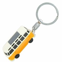VW T1 Samba bus gele sleutelhanger met ledlampje