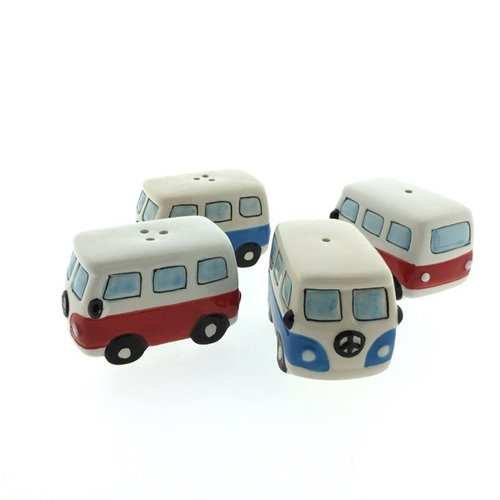 VW Hippie bus peper en zoutstel blauw