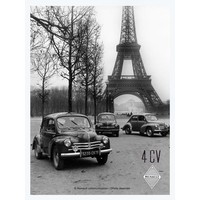Renault 4CV metalen wandplaat 30x20 cm