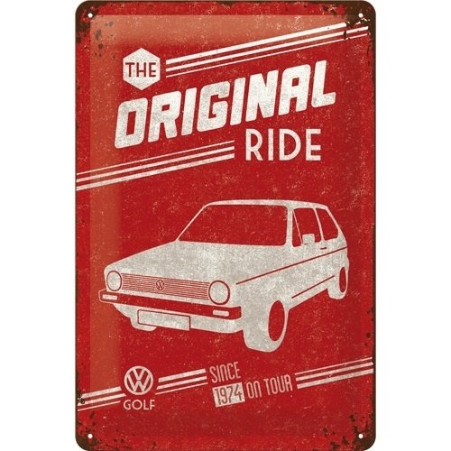 VW Golf -The Original Ride metalen wandplaat 20x30 cm