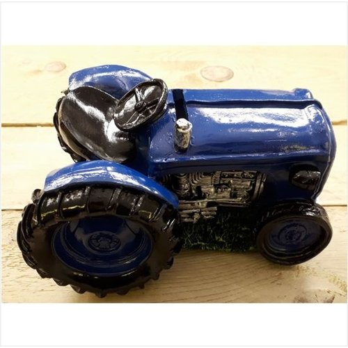 Spaarpot tractor blauw