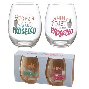 Set van 2 Drinkglazen - Prosecco Slogans Set van 2 Drinkglazen - Prosecco Slogans