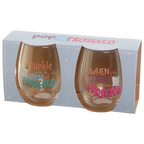 Set van 2 Drinkglazen - Prosecco Slogans