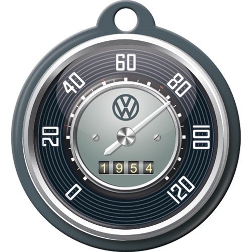 VW Kilometerteller 1954 ronde sleutelhanger