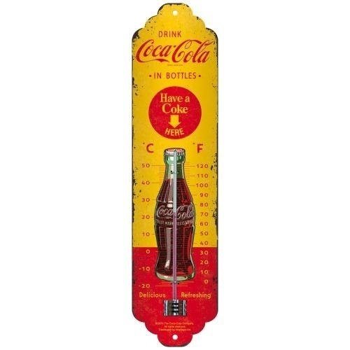 Coca-Cola Coca Cola Yellow metalen thermometer