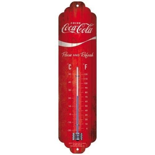 Coca-Cola Coca Cola Logo Red Wave Metallthermometer