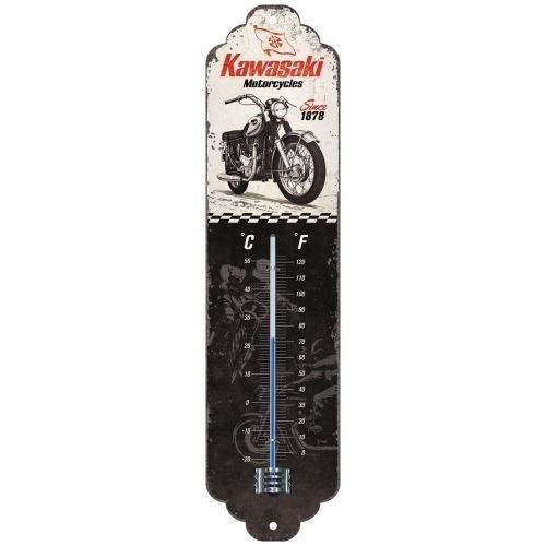 Kawasaki Kawasaki Since 1878 metalen thermometer 28x6,5 cm