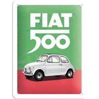 Fiat 500 italienische Farben geprägtes Metallwandschild