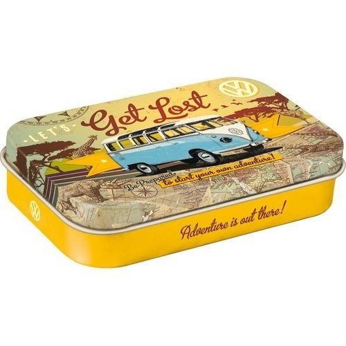 Volkswagen Volkswagen T1 “Let’s Get Lost” mintbox met retro design 4 x 6 x 1,6 cm