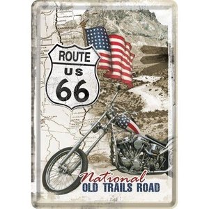 Route 66 Old Trails Road Metall Postcarte 10x14 cm