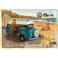 Volkswagen T2 bus Surf Coast Metall Postcarte 10x14 cm