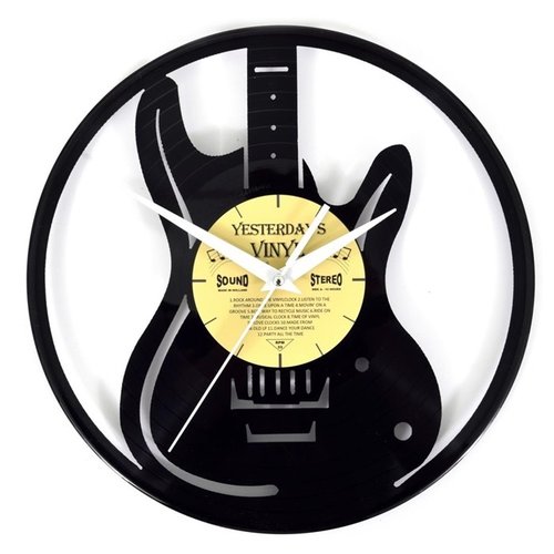 Vinyl Gitarre Wanduhr Vinyl Gitarre Wanduhr