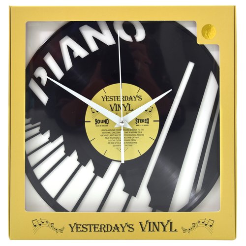 Vinyl Vinyl-Wanduhr Klaviertasten