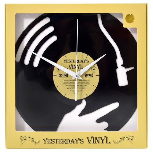 Vinyl Vinyl-Wanduhr Discjockey